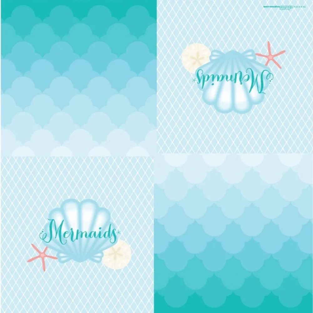 MERMAID PARTY NAPKINS - 20 Per Pack - LOT OF 6 PACKS! 🌴🧜🏽🧜🏽‍♀️🐚🌊🌴Lot A